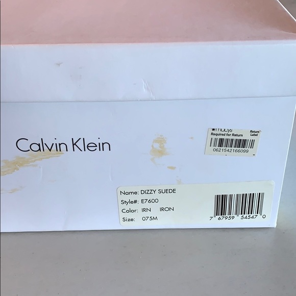 Calvin Klein Dizzy Fur Suede Boots Sz 7.5 Grey - Picture 5 of 6